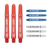 Target Darts Pro Grip Shafts - Set of 9 | 3 Colours, Blue/White/Red | Intermédiaire, 41mm | Dart Stems, Accessoires de fléchettes Professionnels, 2BA Shaft Multipack avec Anneaux