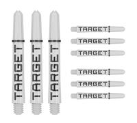 Target Darts Pro Grip Tag Shaft (9er Pack) Multipack Shafts, Accessoires pour fléchettes Professionnelles, Dart Shaft Set - Noir & Blanc, Longueur Moyenne (40.5mm)