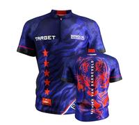 Target Darts Raymond Van Barneveld Dart Shirt 2025, Taille : S | World Championship Mens Darts Shirt, Adulte Cool Play sans col de fléchettes, Dartboards Top Hommes, t-Shirt Barney Player Edition