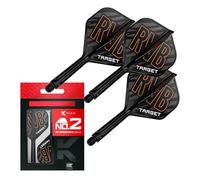 Target Darts Raymond Van Barneveld K Flex Flights and Shaft System, No.2 (Intermédiaire, 26 mm) | Pack de 3 Accessoires de fléchettes Kflex All in One Flights, Player Edition | Potence de fléchette