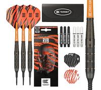 Target Darts Raymond van Barneveld RVB Jeu de fléchettes à pointe souple en laiton 18 g | Coffret cadeau d'accessoires de fléchettes | Comprend des fûts de fléchettes, des tiges de fléchettes Pro Grip