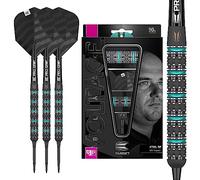 Target Darts Rob Cross Black Edition 90% Tungstène Swiss Point Steelts-Set fléchettes en Acier Mixte Adulte, Noir, 23G