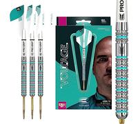 Target Darts Rob Cross Gen 2 Jeu de fléchettes 90% tungstène Pointe Suisse en Acier Argenté Aqua et Blanc 25 g