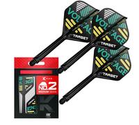 Target Darts Rob Cross K Flex et système de Manche, No.2 | Pack de 3 Accessoires de fléchettes Kflex All in One Flights, Player Edition | Potence de fléchette K-Flex Court/Intermédiaire/Moyenne