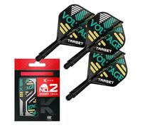 TARGET Darts Rob Cross K Flex Flights and Shaft System, No.2 (Court, 19mm) | Pack de 3 Accessoires de fléchettes Kflex All in One Flights, Player Edition | Potence de fléchette K-Flex
