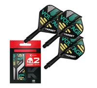 TARGET Darts Rob Cross K Flex Flights and Shaft System, No.2 (Court, 19mm) | Pack de 3 Accessoires de fléchettes Kflex All in One Flights, Player Edition | Potence de fléchette K-Flex