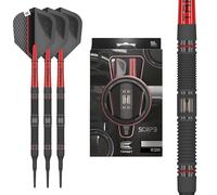 Target Darts Scope Soft Tip Darts, 90% Tungsten Dart Set | Fléchettes Rouges et Noires, Jeu de fléchettes avec Pointes Pixel, fléchettes électroniques, à Pointe Souple, Canon 10/11-18G/19G/20G/21G