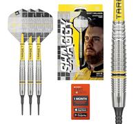 Target Darts Scott Williams Génération 2 Jeu de Fléchettes à Pointe Souple, 18G | Fléchettes Player Edition G2 90% Tungstène, Pointes Noires, Ailettes Pro Ultra No.2, Flèches Pro Grip Tag