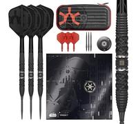 Target Darts Star Wars Darth Vader 95% Tungstène Pointe en Acier Fléchettes, 24G | Pointes Black Swiss Storm, Tiges et Ailettes K-Flex N° 2/ N° 6 Rouges et Noires, Portefeuille Takoma