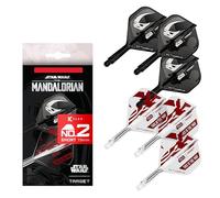 Target Darts Star Wars Mandalorian K Flex Intégré Fléchette Ailettes et Arbres | Personnage Inspiré Lot de 6 K-Flex, N° 2 | Disney K-Flex Accessoires, Court (19mm)