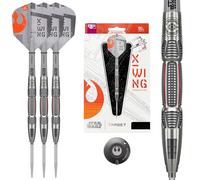 Target Darts Star Wars X-Wing 90% Tungstène Pointe en Acier Fléchettes, 22G/24G/26G | Pointes Swiss Points en Argent GRD, Manches Pro Grip, ailettes X Wing N° 6 Pro Ultra et Outil Swiss Point