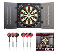 Target Darts Summit Ensemble de Fléchettes avec Armoire et Panneau Mince | Ensemble Complet | Comprend Une Armoire et Un Panneau, Laiton à Pointe en Acier, Un Abonnement Mois L'application Dartcounter