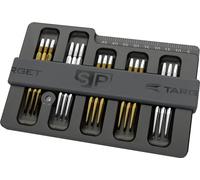 TARGET Étui pour fléchettes Swiss Point Holder - Coffre-fort pour pointes de fléchettes avec outil de démontage (peut contenir 5 jeux de points) 15 points/pointes avec outil de repérage Swiss Point et