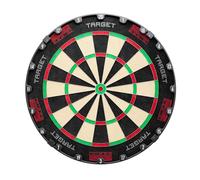 Target Darts TOR Dartboard, Cible de Fléchettes à Pointe en Acier, Cible de Fléchettes Aux Normes de Compétition Approuvées par Le WDF et kit de Fixation, Anneau de Numérotation Rotatif Moderne
