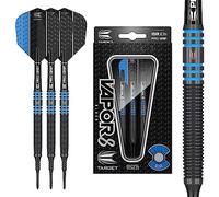 Target Darts Vapor 8 Jeu de fléchettes à Embout Souple Noir/Vert, Fléchettes à Pointe Souple, 100444, Bleu, 18 g