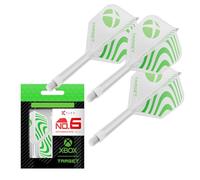 Target Darts Xbox Système K-Flex Vol et Arbre, Vert Et Blanc | N° 6 Kflex - Intermédiaire (26mm) Tout-en-Un K Flex Vols et Tiges, Accessoires Professionnels pour Fléchettes