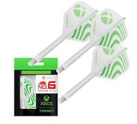 Target Darts Xbox Système K-Flex Vol et Arbre, Vert Et Blanc | N° 6 Kflex - Moyen (33mm) Tout-en-Un K Flex Vols et Tiges, Accessoires Professionnels pour Fléchettes