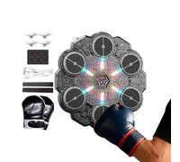 Target de Punch Mural - 13.19x14.37x1,46 Pouces de Boxe de Musique, Machine à poinçonnage à 9 Vitesses, équipement Mural avec lumière LED | pour Les Adultes Garçons Gym Working Boxing Cadeaux
