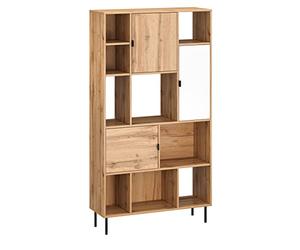 Target Home Bibliothèque pour salon - Grande étagère en bois de chêne - 185 x 100 x 35 cm