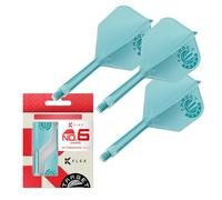 Target Japan Aigue-Marine K Flex Fléchettes Vols et Arbre Système, N° 6 | Lot de 3 Kflex Tout en Un Vol, JPN Exclusifs Accessoires | K-Flex Fléchette Tige - Intermédiaire