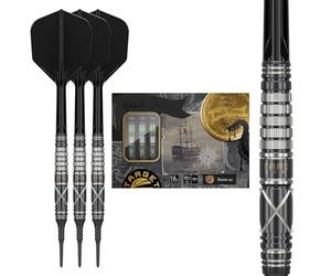 Target Japan Black Marque Chaos 2.0 à Pointe Souple Fléchettes avec Kflex, 19G | Jeu de fléchettes 90% Tungstène, Ailettes et Tiges K-Flex, Pointes 2BA Pixel, Joueur Leonard Chai