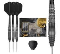 Target Japan Black Marque Phantom 90% Tungsten K-Flex Swiss Point Jeu de fléchettes à pointe d'acier, 24G | Vol de fléchettes KFlex, nano-pointes suisses, pointes de fléchettes en acier noir et argent