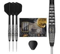 Target Japan Black Marque PW 90% Tungsten K-Flex Swiss Point Jeu de fléchettes à pointe d'acier, 23G | Vol de fléchettes KFlex, nano-pointes suisses, pointes de fléchettes en acier noir et argent avec