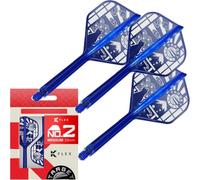 Target Japan Blue K Flex Fléchette Ailettes et Arbres Système, N° 2 (Moyen, 33mm) | Lot de 3 Kflex Tout-en-Un Ailette, Limitée Édition Accessoires | K-Flex Fléchettes