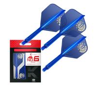 Target Japan Blue K Flex Système de Fléchettes, Forme N° 6 | Lot de 3 Fléchettes Imprimées K-Flex, Système Complet Fléchettes et Tiges, Accessoires Fléchettes (Intermédiaire, 26mm)