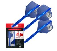 Target Japan Blue K Flex Système de Fléchettes, Forme N° 6 | Lot de 3 Fléchettes Imprimées K-Flex, Système Complet Fléchettes et Tiges, Accessoires Fléchettes (Moyen, 33mm)