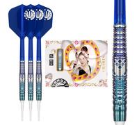 Target Japan Charis G5 à Pointe Souple Fléchettes avec Kflex, 19G | Jeu de Fléchettes 90% Tungstène, Ailettes et Tiges K-Flex, Pointes 2BA Pixel, Joueuse Cathy Leung Gen 5, Bleu K Flex Imprimé N° 6