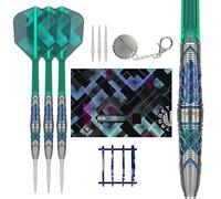 Target Japan Kaze Series Ceros 01 à Pointe en Acier Fléchettes avec Kflex, 25G | Ensemble de Fléchettes avec Corps en Tungstène à 90%, Ailettes et Tiges K-Flex, Pointes Storm Swiss, Pointe LNC