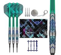 Target Japan Kaze Series Ceros 01 à Pointe Souple Fléchettes avec Kflex, 18G | Jeu de Fléchettes 90% Tungstène, Ailettes et Tiges K-Flex, Pointes 2BA Pixel, Pointes de Conversion en Acier