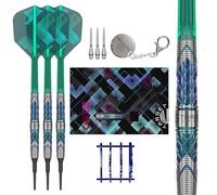 Target Japan Kaze Series Ceros 02 à Pointe Souple Fléchettes avec Kflex, 18G | Jeu de Fléchettes 90% Tungstène, Ailettes et Tiges K-Flex, Pointes 2BA Pixel, Pointes de Conversion en Acier