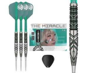 Target Japan Mikuru Suzuki The Miracle G6 90% Tungsten K-Flex Swiss Point Pointe Acier Pointe Set de fléchettes, 23G | KFlex Dart Flight, Swiss Storm Nano Points, pointes de fléchette en acier argenté