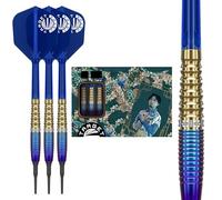 Target Japan Prime Series G2 Pointe Souple Fléchettes avec Kflex, 20G | Jeu de Fléchettes 90% Tungstène, Ailettes et Tiges K-Flex N° 6, Pointes 2BA Pixel, Joueur Ching Ho Tung Gen 2