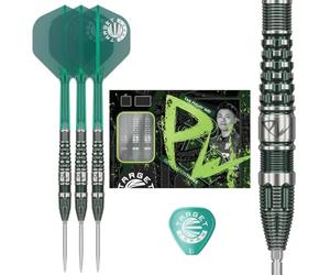 Target Japan Prime Series PW G3 Pointe en Acier Fléchettes avec Kflex, 23G/25G | 90% Tungstène Fléchette Set, K-Flex Ailettes et Arbres N° 2, Swiss Nano Point Tips, Tan Phuay Wei Gen 3