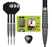 Target Japan Prime Series Scream G2 Fléchettes à Pointe en Acier avec Kflex, 25G | Jeu de Fléchettes 90% Tungstène, Ailettes et Tiges K-Flex N° 2, Nano Swiss Point, Joueur Akito Yamagata Gen 2