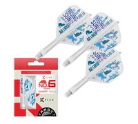 Target Japan Rising Sun K Flex Fléchette Vols et Arbres Système, N° 6 | Lot de 3 Kflex Tout en Un Vol, Haruki Muramatsu Accessoires | K-Flex Fléchettes Tige - Court