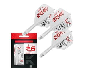 Target Japan Scream K Flex Fléches et Système d'arbre, No.6 | Lot de 3 Kflex All in One Flight, Player Edition Accessoires de Fléchettes Akito Yamagata | Fléchettes K-Flex - Court (19mm)