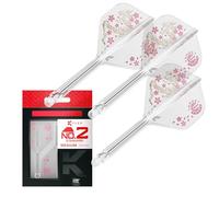 Target Japan Smash Système de Fléchettes et de Tiges K Flex, No.2 | Lot de 3 Accessoires Fléchettes Kflex All in One Flight, Player Edition Junya Koikawa| Tige Fléchette K-Flex - Moyen (33mm)