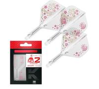 Target Japan Smash Système de Fléchettes et de Tiges K Flex, No.2 | Lot de 3 Accessoires Fléchettes Kflex All in One Flight, Player Edition Junya Koikawa| Tige Fléchette K-Flex - Court (19mm)