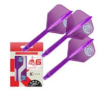 Target Japan Système de Fléchettes et Tiges K Flex Dart, No.6 | Lot de 3 Accessoires pour Fléchettes Kflex All in One Flight, Édition Limitée Violette | Tige de fléchette K-Flex - Moyen (33mm)