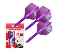 Target Japan Système de Fléchettes et Tiges K Flex Dart, No.6 | Lot de 3 Accessoires pour Fléchettes Kflex All In One Flight, Édition Limitée Violette | Tige de fléchette K-Flex - Intermédiaire (26mm)