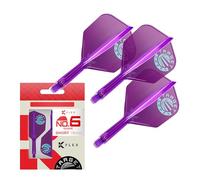 Target Japan Système de Fléchettes et Tiges K Flex Dart, No.6 | Lot de 3 Accessoires pour Fléchettes Kflex All in One Flight, Édition Limitée Violette | Tige de fléchette K-Flex - Court (19mm)