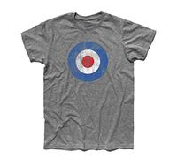 Target Mod T-shirt pour homme, style vintage, italien, moto, papa, cadeau d'anniversaire, 100 % coton, 185 g/m², Nuances de gris, XL