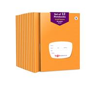 TARGET PUBLICATIONS Lot de 12 cahiers lignés carrés (76 pages) - Couverture marron souple - 18 cm x 24 cm environ - Pour exercices de mathématiques - 09 cm - GSM 57