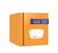 TARGET PUBLICATIONS Lot de 16 cahiers de mathématiques carrés moyens pour enfants et étudiants | 76 pages lignées | Livres d'entraînement des mathématiques pour enfants | 18 cm x 24 cm environ |