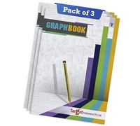 TARGET PUBLICATIONS Lot de 3 cahiers graphiques pour l'école - Format A4 - 32 pages - Feuilles graphiques avec carreaux de 1 cm - Pour mathématiques