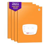TARGET PUBLICATIONS Lot de 4 cahiers de mathématiques lignés - 132 pages - 18 cm x 24 cm | Carnet d'écriture avec numéros de page | Utile pour l'école et le bureau | Lot de 4 livres